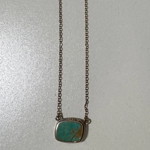 Anna Beck Medium Turquoise Cushion Necklace - Gold plated over sterling silver - Picture 3 of 6